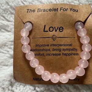 Rose quartz beaded bracelet NEW